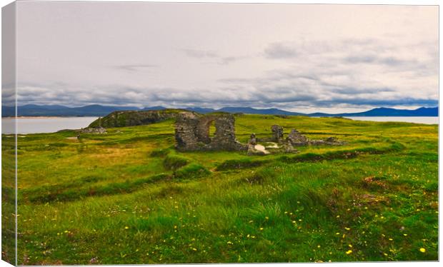 Saint Dwywns church, Ynys Llanddwyn Anglesey Canvas Print by Kevin Smith