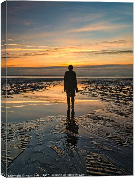 Sunset on Crosby Beach Canvas Print by Kevin Smith