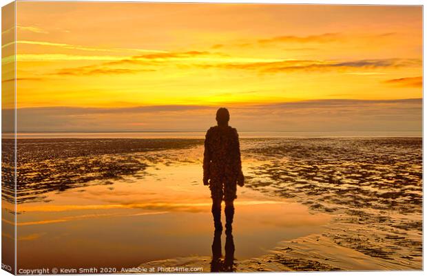 Sunset on Crosby Beach Canvas Print by Kevin Smith