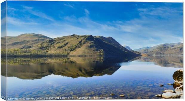 Reflections on Ullswater Canvas Print by EMMA DANCE PHOTOGRAPHY