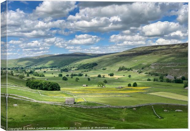Rolling fields of the Yorkshire Dales Canvas Print by EMMA DANCE PHOTOGRAPHY