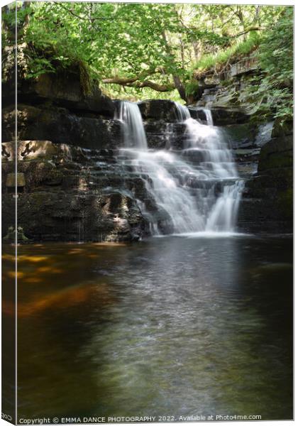 The Waterfalls at Ashgill Force, Cumbria Canvas Print by EMMA DANCE PHOTOGRAPHY