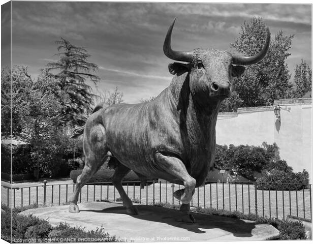 Monumento al Toro, Ronda Canvas Print by EMMA DANCE PHOTOGRAPHY