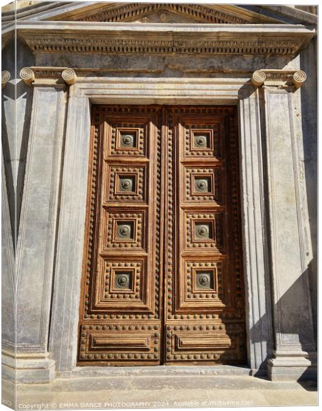 Doorway to Charles V Palace in the Alhambra Palace, Granada Canvas Print by EMMA DANCE PHOTOGRAPHY