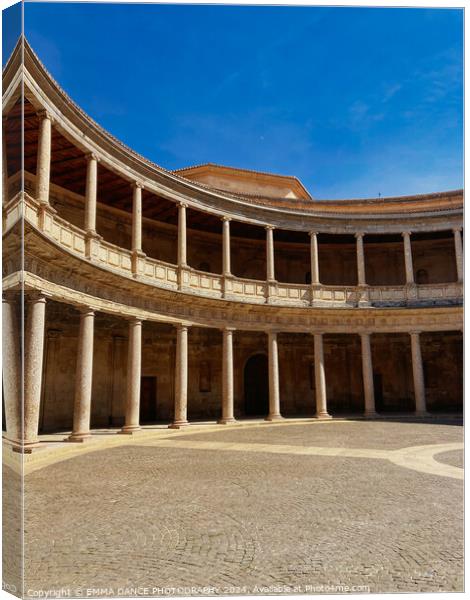 The Charles V Palace in the Alhambra Palace, Granada, Spain Canvas Print by EMMA DANCE PHOTOGRAPHY