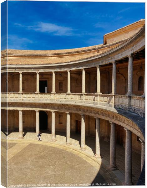 The Charles V Palace in the Alhambra Palace, Granada, Spain Canvas Print by EMMA DANCE PHOTOGRAPHY