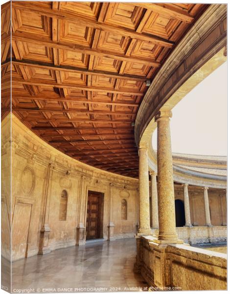 The Charles V Palace in the Alhambra Palace, Grana Canvas Print by EMMA DANCE PHOTOGRAPHY