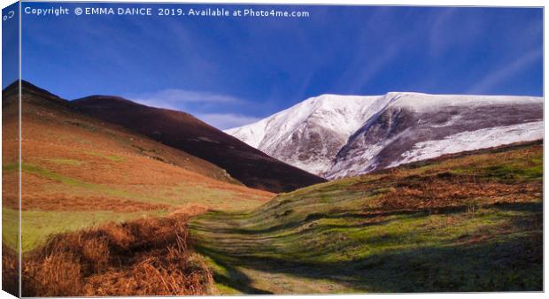 Skiddaw in Winter Canvas Print by EMMA DANCE PHOTOGRAPHY