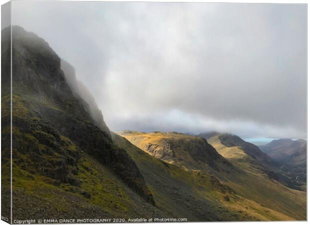 Descent from Great Gable, Lake District Canvas Print by EMMA DANCE PHOTOGRAPHY