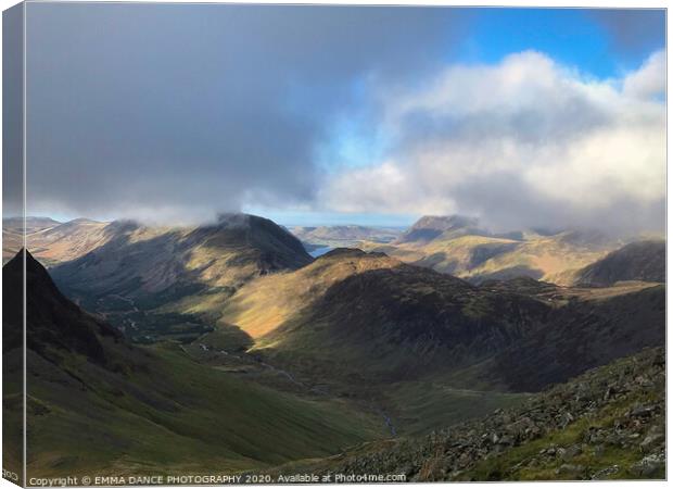 View of Haystacks and High Stile Canvas Print by EMMA DANCE PHOTOGRAPHY