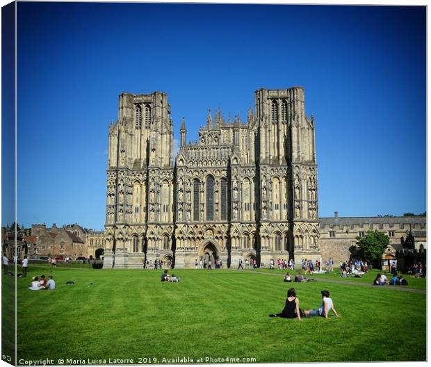 Wells Cathedral, Wells Canvas Print by Maria Luisa Latorre