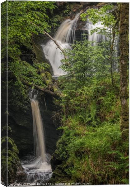Glenbranter Waterfall Canvas Print by Ronnie Reffin