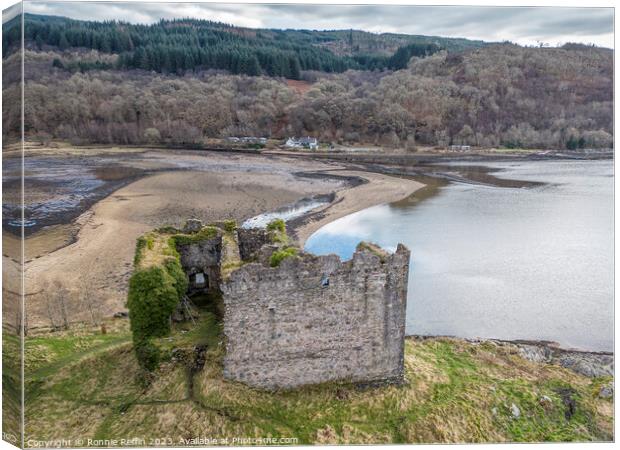 Behind Old Lachlan Castle Canvas Print by Ronnie Reffin