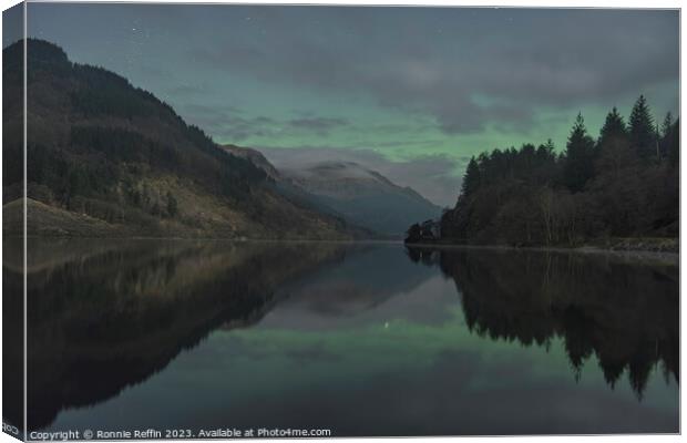 Loch Eck Aurora Canvas Print by Ronnie Reffin