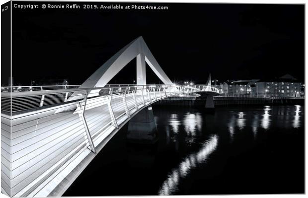 Squiggly Bridge At Night Canvas Print by Ronnie Reffin