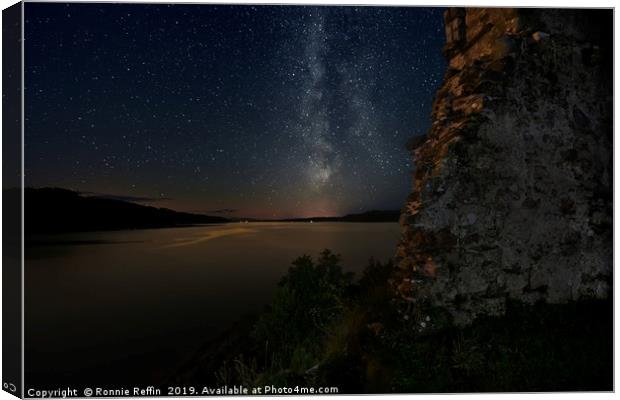 Milky Way From Lachlan Castle Canvas Print by Ronnie Reffin