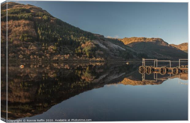 Loch Eck Reflections Canvas Print by Ronnie Reffin