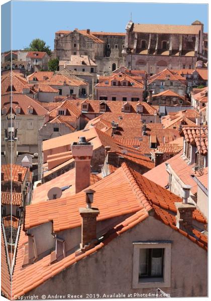 Rooftops of Dubrobnik Old Town Canvas Print by Andrew Reece