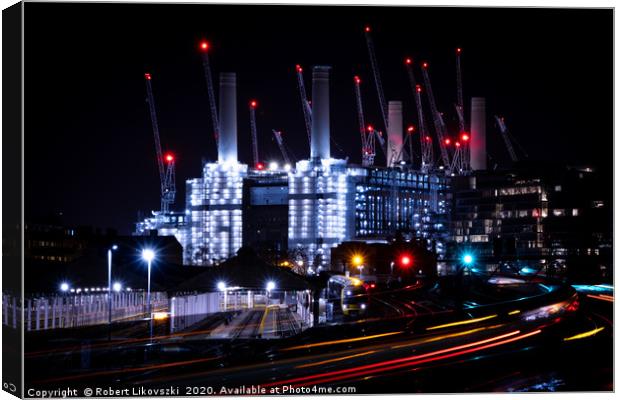 Battersea Power Station at night Canvas Print by Robert Likovszki