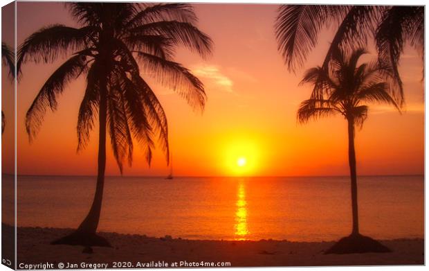 Barbados Sunset Canvas Print by Jan Gregory