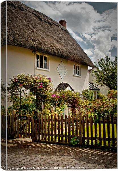 Thatched Cottage Canvas Print by Karen Martin