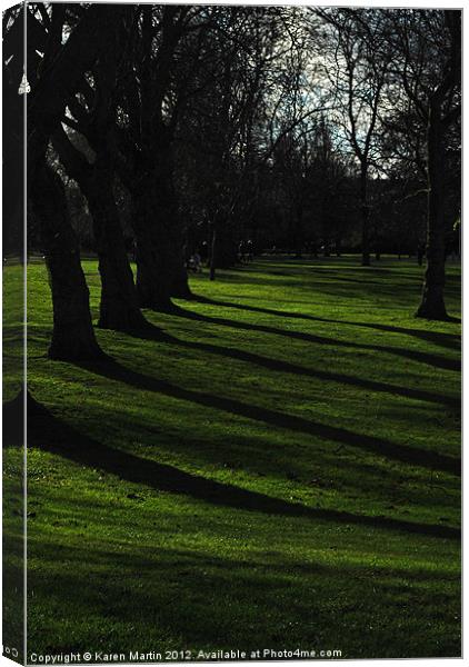 Trees and Shadows Canvas Print by Karen Martin