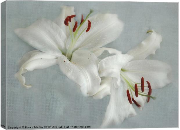 White Lillies Canvas Print by Karen Martin