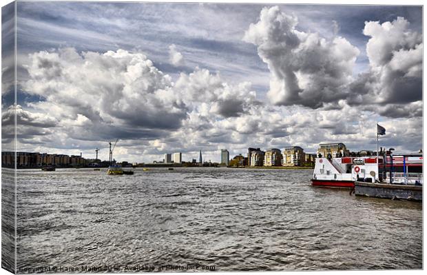 River Thames and London Canvas Print by Karen Martin
