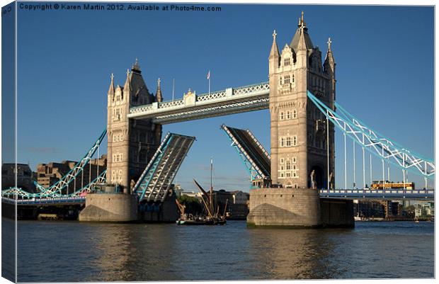 Tower Bridge - Road Up Canvas Print by Karen Martin