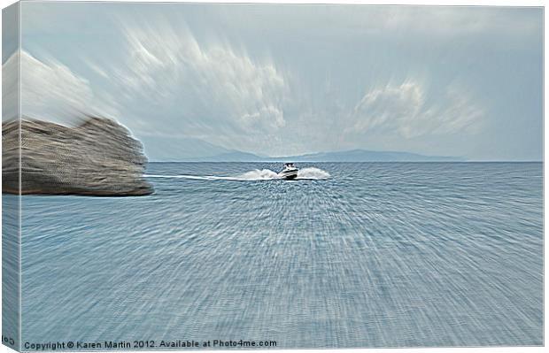 Speed Boat Canvas Print by Karen Martin