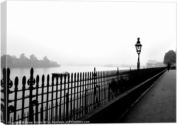 Fog on The Thames Canvas Print by Karen Martin