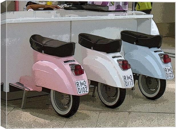 Scooter Seating Canvas Print by Karen Martin