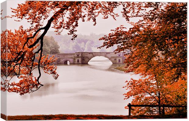 Blenheim Palace - The Grand Bridge Canvas Print by Karen Martin
