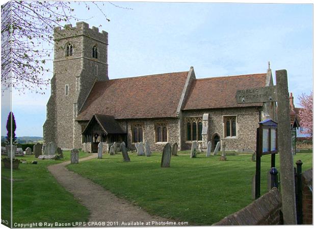 ST.CHRISTOPHER'S CHURCH, WILLINGALE, ESSEX Canvas Print by Ray Bacon LRPS CPAGB