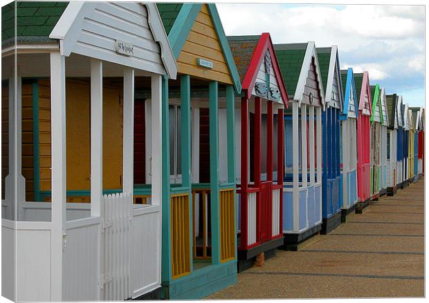 Southwold Beach Huts Canvas Print by Ray Bacon LRPS CPAGB