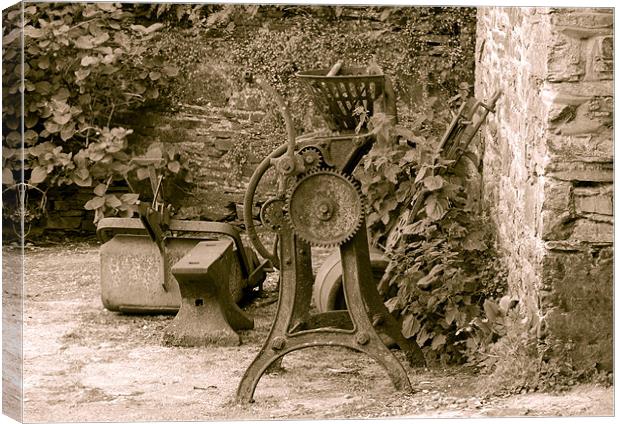 OLD FARMING IMPLEMENTS. Canvas Print by Ray Bacon LRPS CPAGB