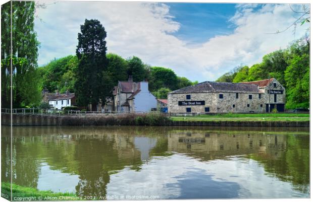 The Boat Inn Sprotbrough Canvas Print by Alison Chambers