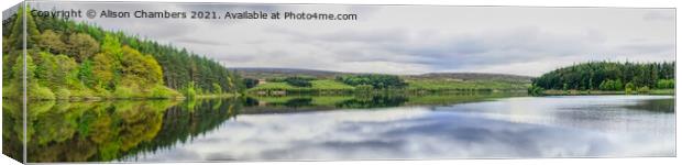 Langsett Reservoir Panorama  Canvas Print by Alison Chambers