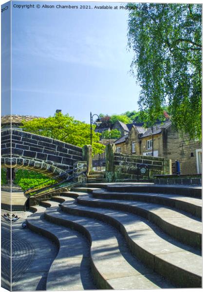 Wavy Steps at Hebden Bridge  Canvas Print by Alison Chambers