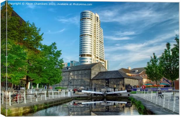Bridgewater Place and Granary Wharf Canvas Print by Alison Chambers