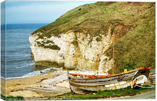 Flamborough North Landing, Yorkshire Coast Canvas Print by Alison Chambers