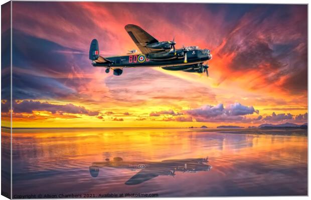 Lancaster Bomber  Canvas Print by Alison Chambers