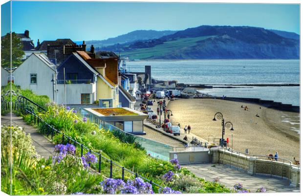 Lyme Regis View Canvas Print by Alison Chambers