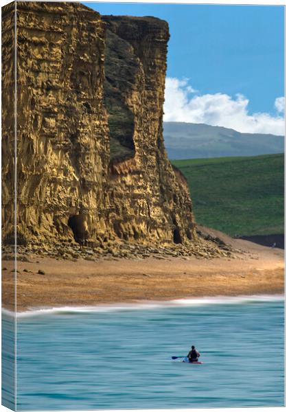West Bay Kayaker Canvas Print by Alison Chambers