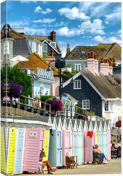 Lyme Regis Beach Huts Canvas Print by Alison Chambers