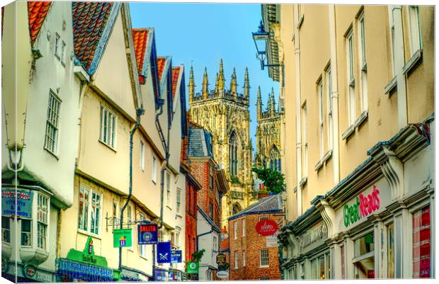 York Minster From Low Petergate Canvas Print by Alison Chambers