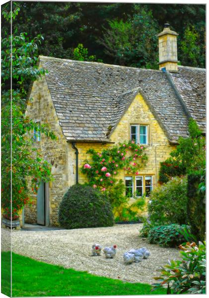 Bibury Cottage Canvas Print by Alison Chambers