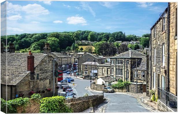 Holmfirth Town Centre Canvas Print by Alison Chambers