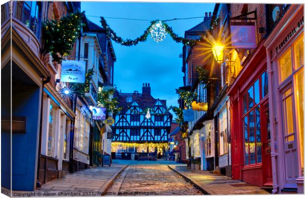 Steep Hill, Lincoln Canvas Print by Alison Chambers