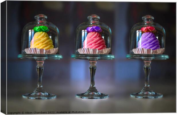 Cupcake Trio Canvas Print by Alison Chambers
